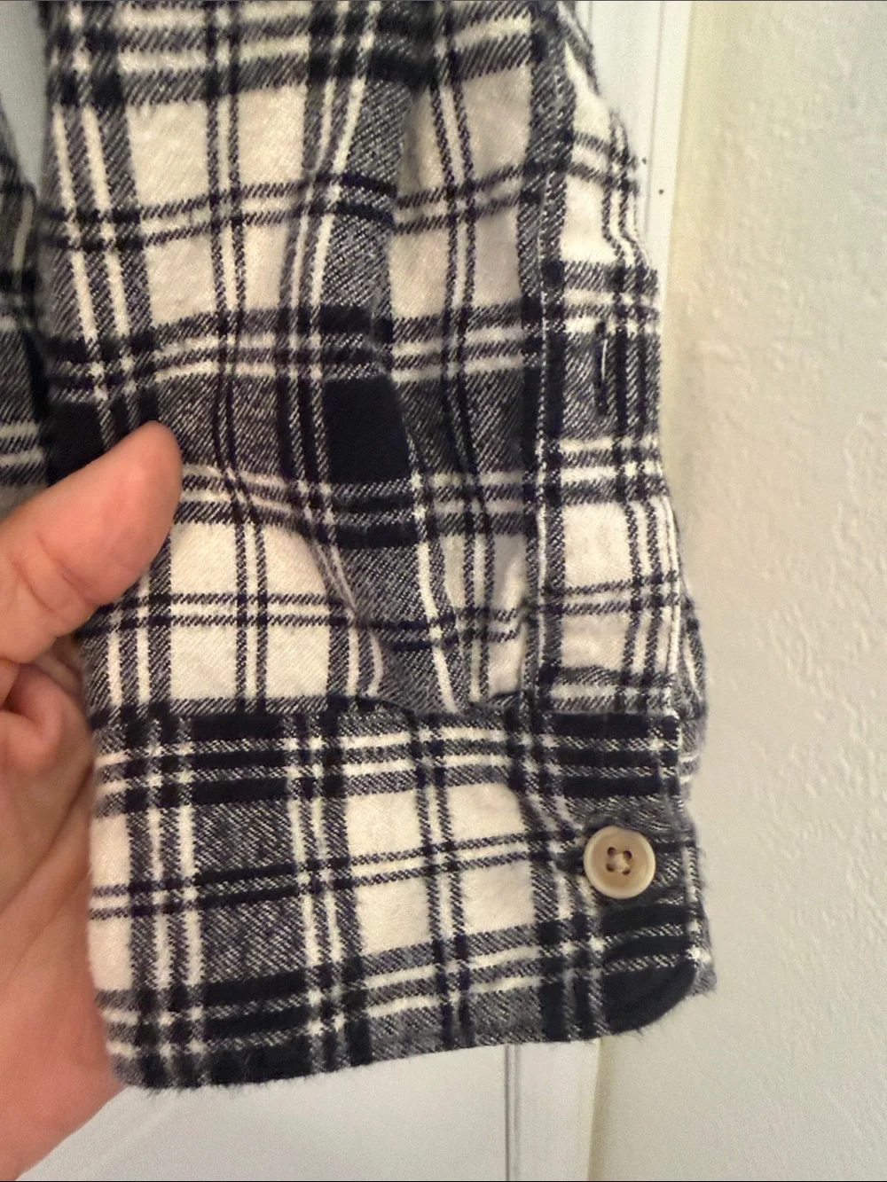 Abercrombie & Fitch Soft A&F Flannel Shirt Black White Plaid XXL